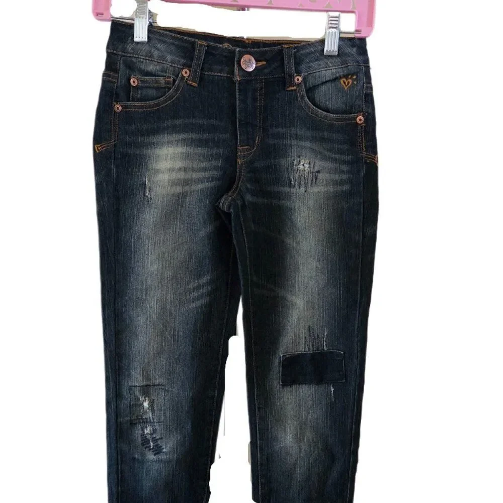 Justice Premium Girls Embelleshed Blue Jeans Size 12R Simply Low